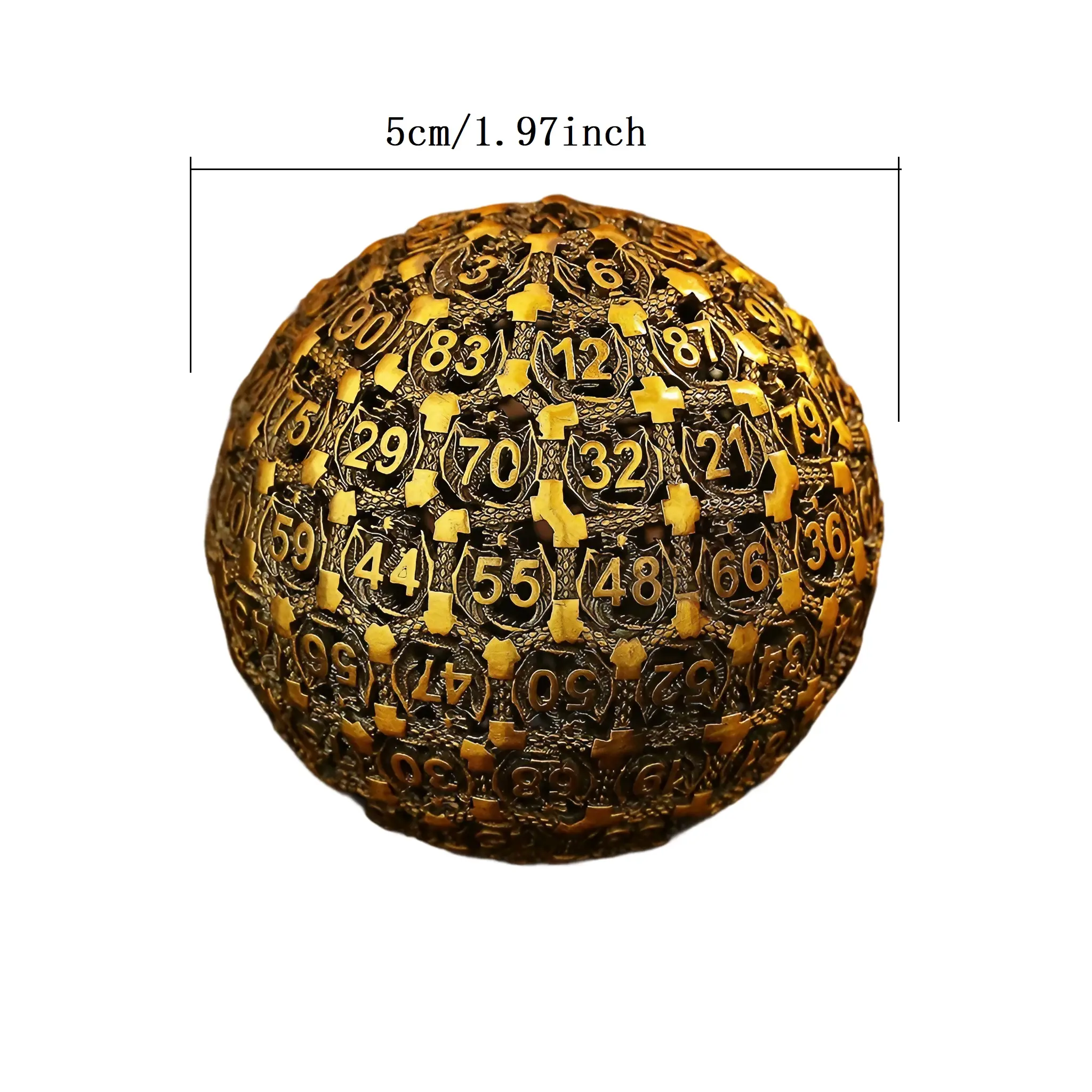 D100 Hollow Metal Dice Set, Large Dragon D&d Dice, Cthulhu Tabletop Rpg Game Multi-Sided Dice, Dnd Trpg Dice Set, Metal Hollow Dice Kit, Durable, Polyhedral Dice Set