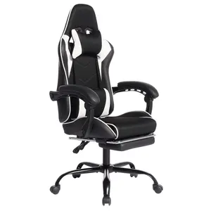Ergonomic Gaming Chair Reclining Computer Chair with Lumbar Support, Headrest Pillow, Adjustable Footrests | 360 Swivel with Heavy Duty Wheels | for Home & Office