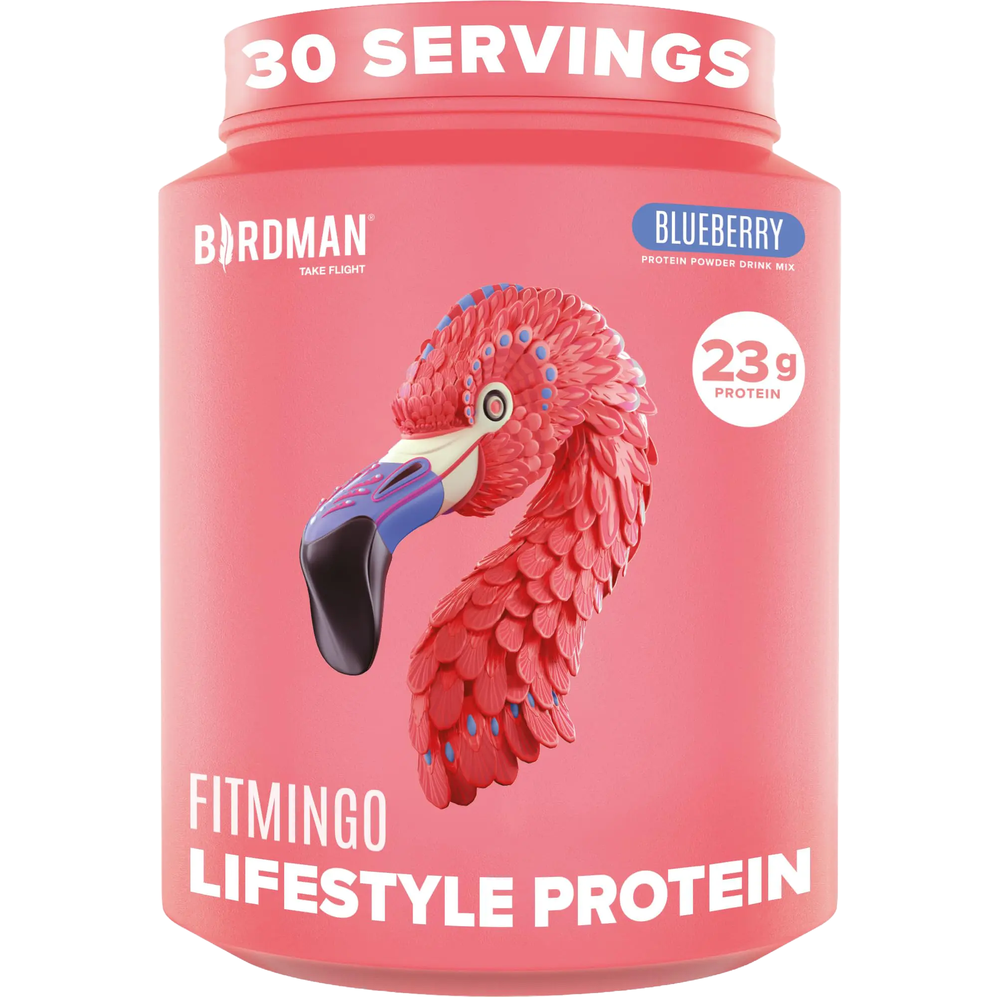 Fitmingo Plant Based Protein Powder- Blueberry Flavor 2.24lbs - 23g Protein Per Serving Gluten Free Dairy Free Sugar Free Supplement for Fitness and Healthcare