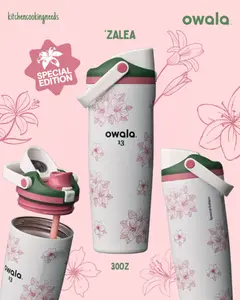 Owala FreeSip Sway 30oz Azalea 13 Zalea Masters Theme Golf Water Bottle NEW Gift - 2-in-1 Sip or Chug, Leak-Proof, BPA-Free, Elegant Floral Design,Sports Water Bottle