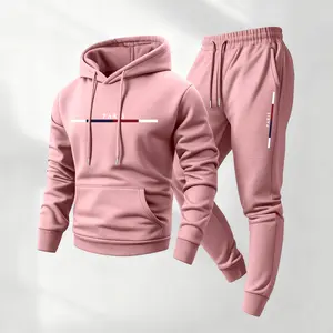 Men's Paris Printed Hoodie and Drawstring Sweatpants Set, Menswear, Casual Athletic Long Sleeve Hooded Jacket & Trousers for Fall & Winter, Men's Clothing for Daily Wear, Sportswear Indoor Outdoor, Tracksuit, Athleisure Summer Clothes