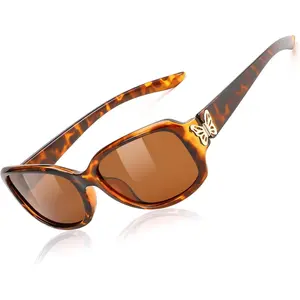 EyeconicFinds Trendy Polarized Oval Sunglasses Wrap Around Butterfly Design Fashion Sunnies UV400 Protection B0268