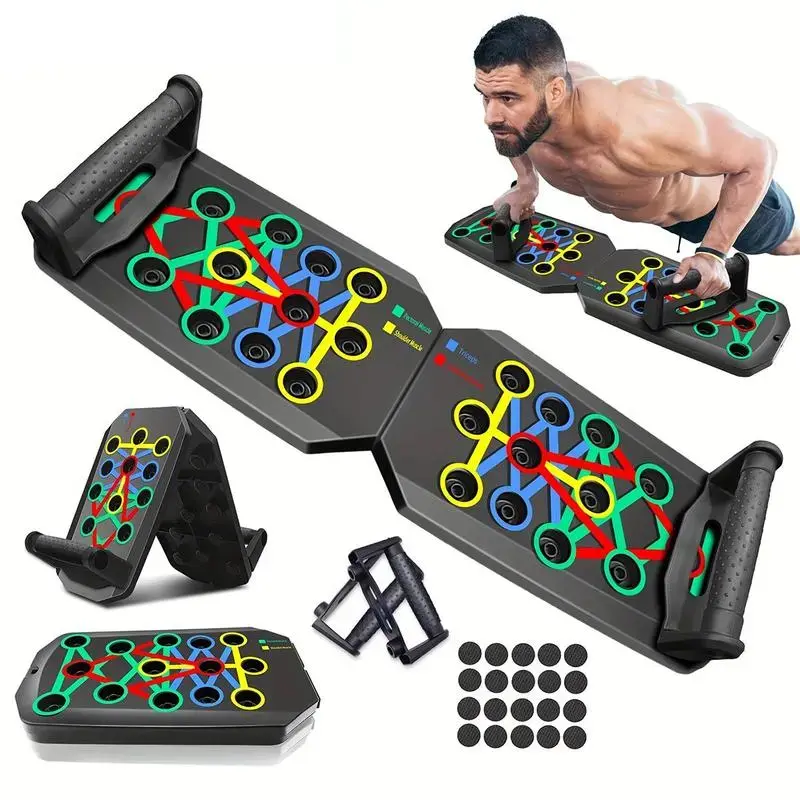 Unisex Multi-Exercise Push Up Board Set - Portable Home Workout Station, Non-Slip Handles Muscle Trainer, Upper Body Exercise Equipment, Shoulder Arm Exerciser for Strength Training, 1 Set