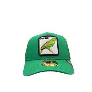 Women's Adjustable Snapback Novelty Hat - Parrot Print, Perico Logo, Secure Fit, Functional Stylish Everyday Hair Accessory, Novelty Hats