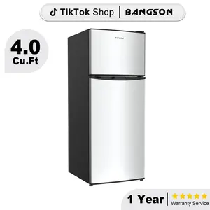 BANGSON 4.0 Cu.Ft Small Refrigerator with Freezer, Mini Double Door Refrigerator with Freezer, Small Fridge with Bottom Freezer, Room Fridge, Protable Refrigerator, Gift Idea, Christmas Gift