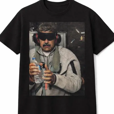 Men's Maduro Preso Black Cotton Short-Sleeve T-Shirt, Relaxed Fit, Iconic Image, Bold Design