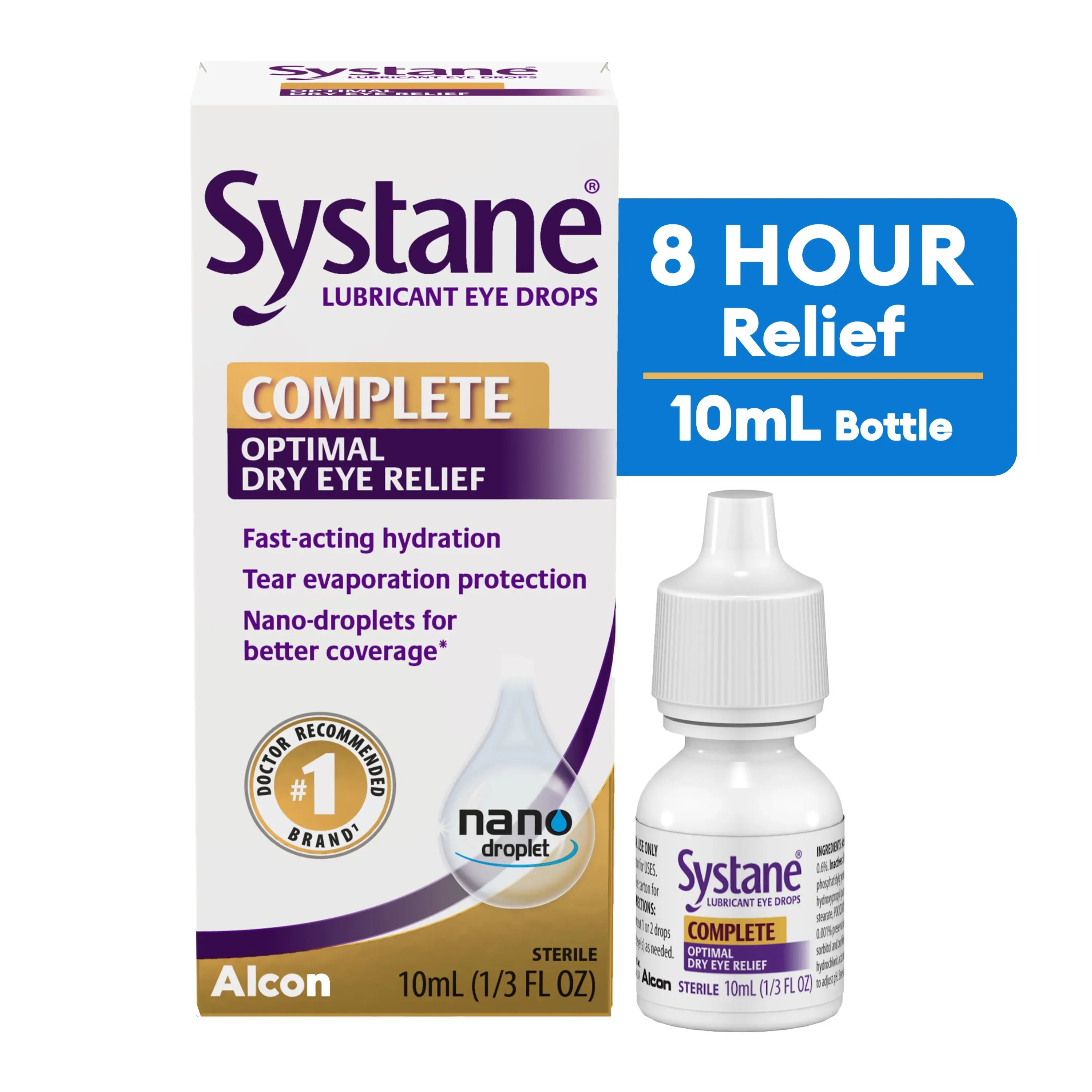 Systane Complete Dry Eye Care Symptom Relief Eye Drops, 10 ml