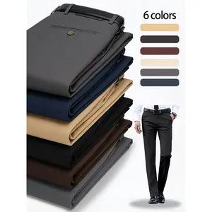 Men’s long pants, 1 pack; breathable fabric men’s dress trousers; stretch dress trousers for business/office wear; 25-inch inseam men’s pants; outdoor golf fitness wrinkle-resistant durable long pants