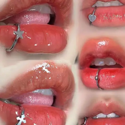 New Style Punk Lip Rings Set, Pain-Free No Piercing Required, Sexy Party Jewelry, Fashion Body Jewelry, Versatile Design, 5 Pcs, Trendy Accessory