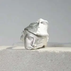 Human face ring matte hand-brushed long ring opening adjustment fashion niche design ring jewelry