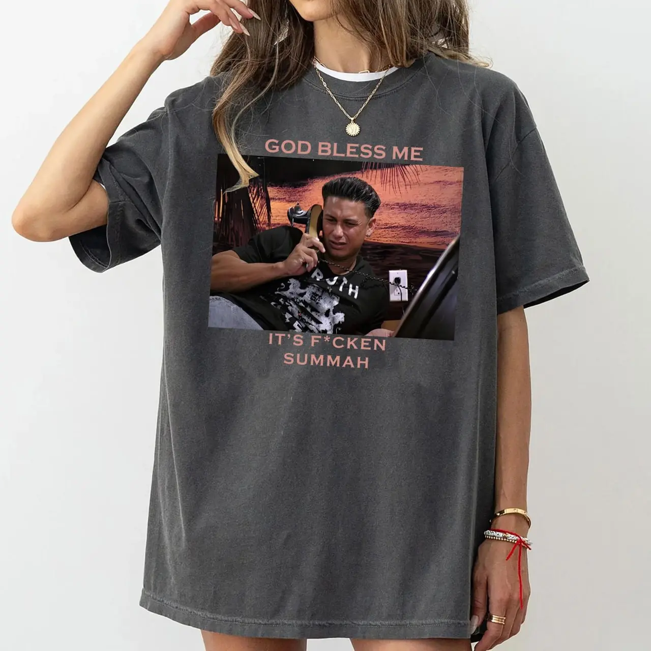 Adult and Youth God Bless Me It's F_cken Summah Retro T-shirt, Funny Vintage 90s Movie Shirt, Retro TV Show Streetwear, Unisex Fan Gift