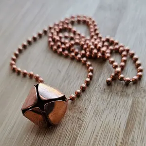 Copper Bell Ball Chain Pendant Necklaces 24 Inches, Raw Copper Jewelry, Spiritual Bohemian Earthy Girl Jewelry, Spiritual Jewelry Gift
