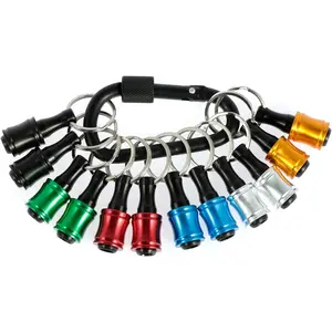 12 count Portable Bit holder Key chain, 1/4 inch Hex Shank  Bit Clip for  Driver Drill Bit  Extension Bar Quick Release, Easy Change  Bit Holders