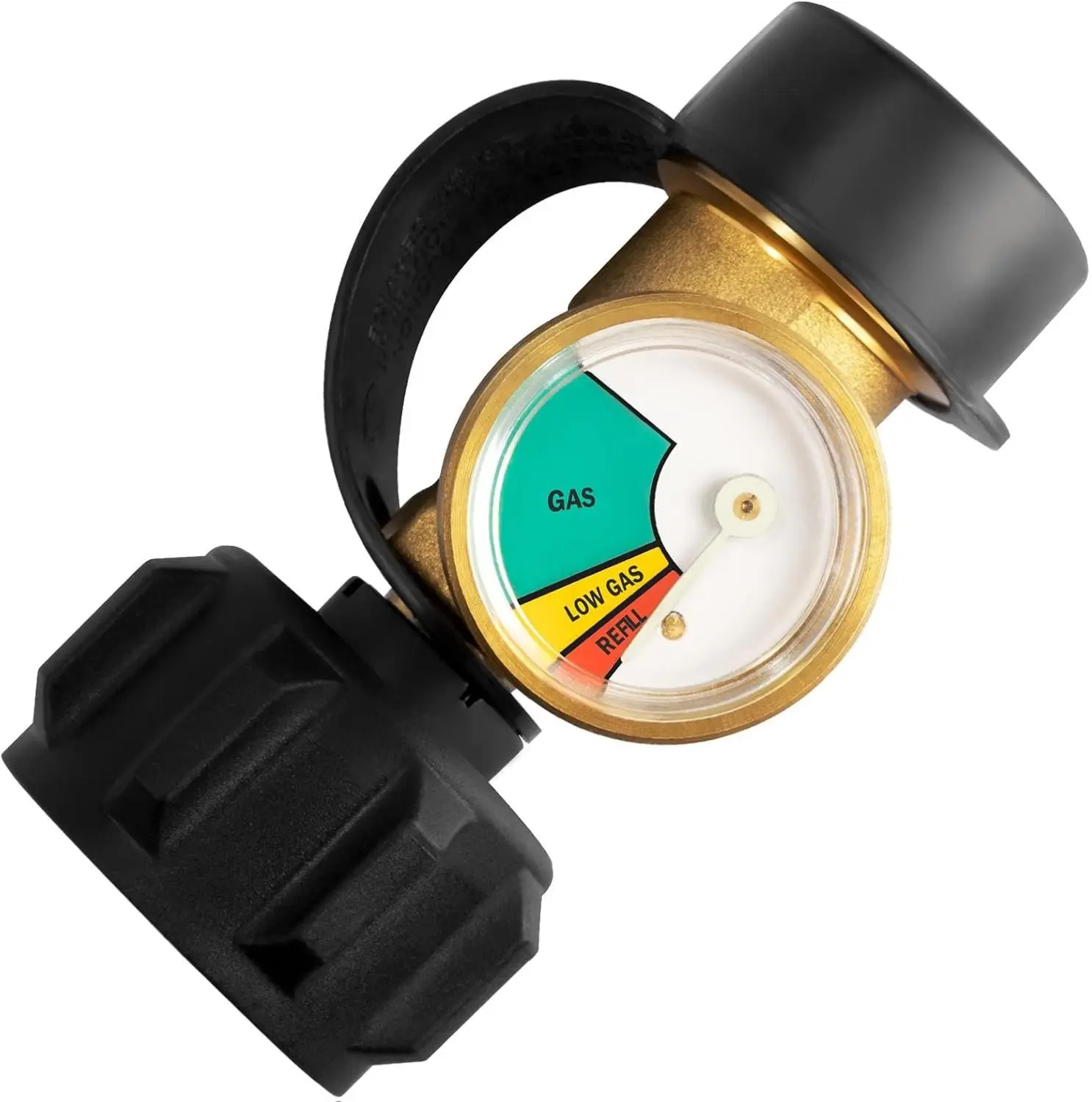 Propane Tank Pressure Gauge - Easy-Read Level Indicator, Leak Detector with Type1 Connection Tool for 5lb-40lb Propane Tanks, Universal for Grilling BBQ Gas Grills, Camping RV Campers, Emergency Preparedness