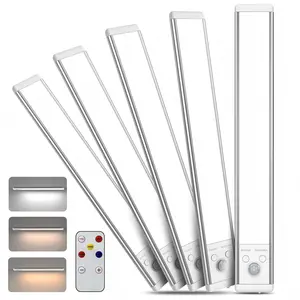Under Cabinet Lights 5 Pack 2000mAh USB Rechargeable 52LED Magnetic Dimmable for Kitchen Stairs Wardrobe Lighting
