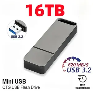 16TB Flash Drive OTG USB3.2 High Speed Transfer Pen Drive Key 8TB 4TB Portable Metal Memory Drive Waterproof