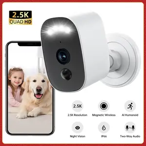 【JOOAN 2K Wireless Outdoor Security Camera】Indoor/Outdoor, Easy Magnetic Mount, Smart Garage Security Camera – HD Video,  AI Human Detection, IP66 Waterproof, Color Night Vision, Wi-Fi, Two-Way Audio,Smartphone Control Lens, Optional SD/Cloud Storage