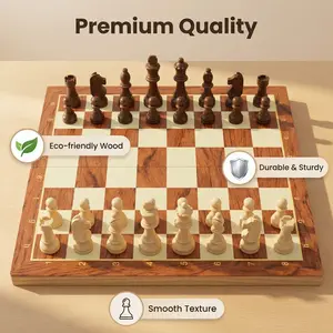 1set Wooden Chess Set Strategy Game, 11.4 X 11.4 Inches, Traditional Play, Enhances Thinking Skills, Perfect for Family and Friend Gatherings, Party Table Game