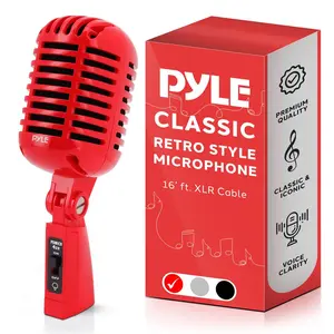 Retro Dynamic Vocal Microphone - Voice Clarity - Built-in Pop Filter