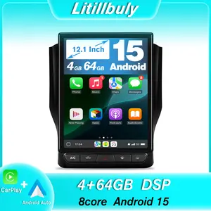 Car Radio Upgrade for Dodge RAM 1500/2500/3500 2019-2023, 12.1" Touch Screen Stereo, Android 15, 8 Core+64GB ROM, Split Screen, CarPlay & Android Auto, SWC, DSP, Bluetooth/4G/WiFi