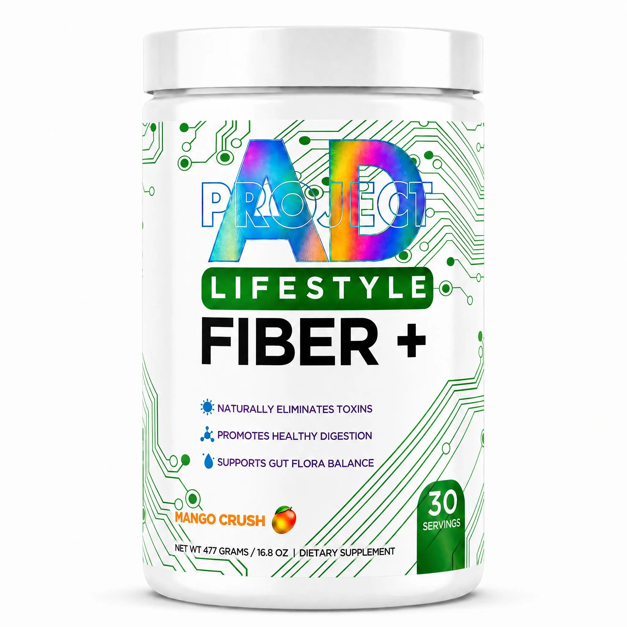 Fiber Supplement with Probiotics - Gut Health, Digestion & Regularity Support - 12 Probiotic Strains, Prebiotic Fiber, Zero Bloat | AD LIFE Fiber+ Dietary Nutrient Assimilation