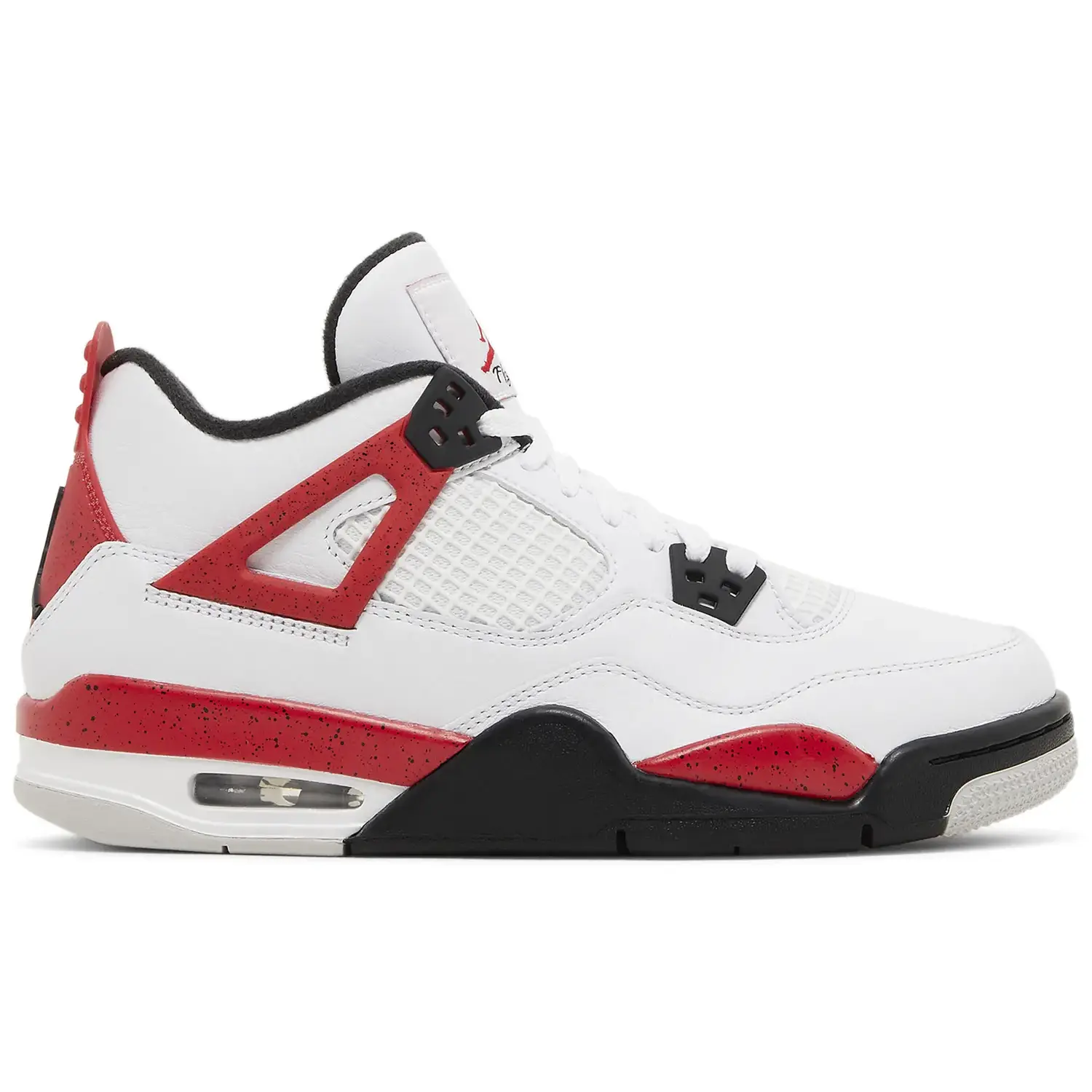 Jordan Retro 4 GS "Red Cement"  Kid's Sneaker Trainer - Red, White, Black, Leather Upper Fashion Footwear