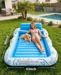 Inflatable Pool Large Full-Sized Family Swimming Pool Backyard Outdoor Summer Water Fun Thickened Durable Anti-Leak Material Easy Inflate Foldable Storage Perfect for Backyard Garden and Family Water Fun All Season Long