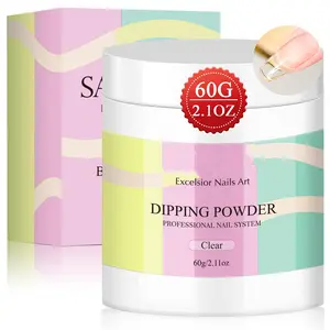 Clear Dip Powder - 2.1 oz Dipping Powder for French Nail Art, Strengthening & Easy Application, No Nail Lamp Needed
