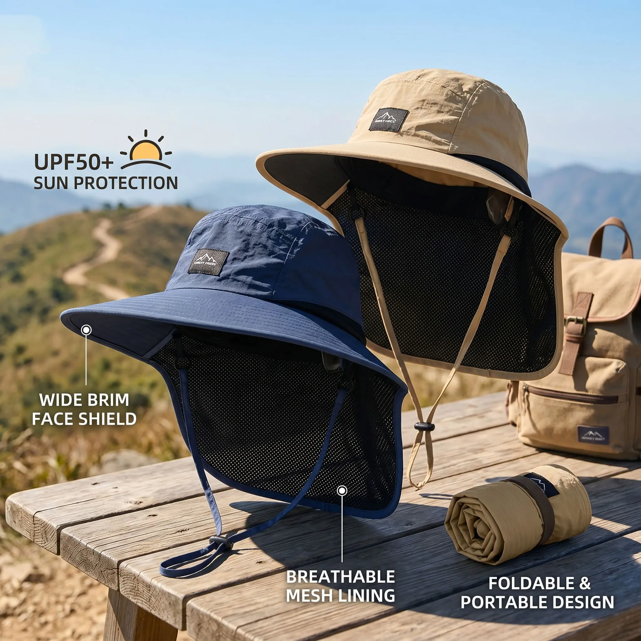Fishing Sun Bucket Hat 2026 New UPF50+ Wide Brim Neck Shield Breathable Foldable Portable Sun Hat For Men Women Gardening Hiking Beach Outdoor Sun Protection Gear
