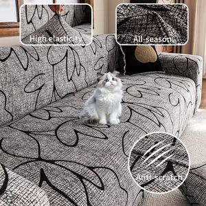High-Weight High-Quality Stretchable Sofa Cover, Elastic Sofa Couch Slipcover, Soft Touch Comfortable Texture, Pet and Child Friendly, Removable Washable, Contemporary Style