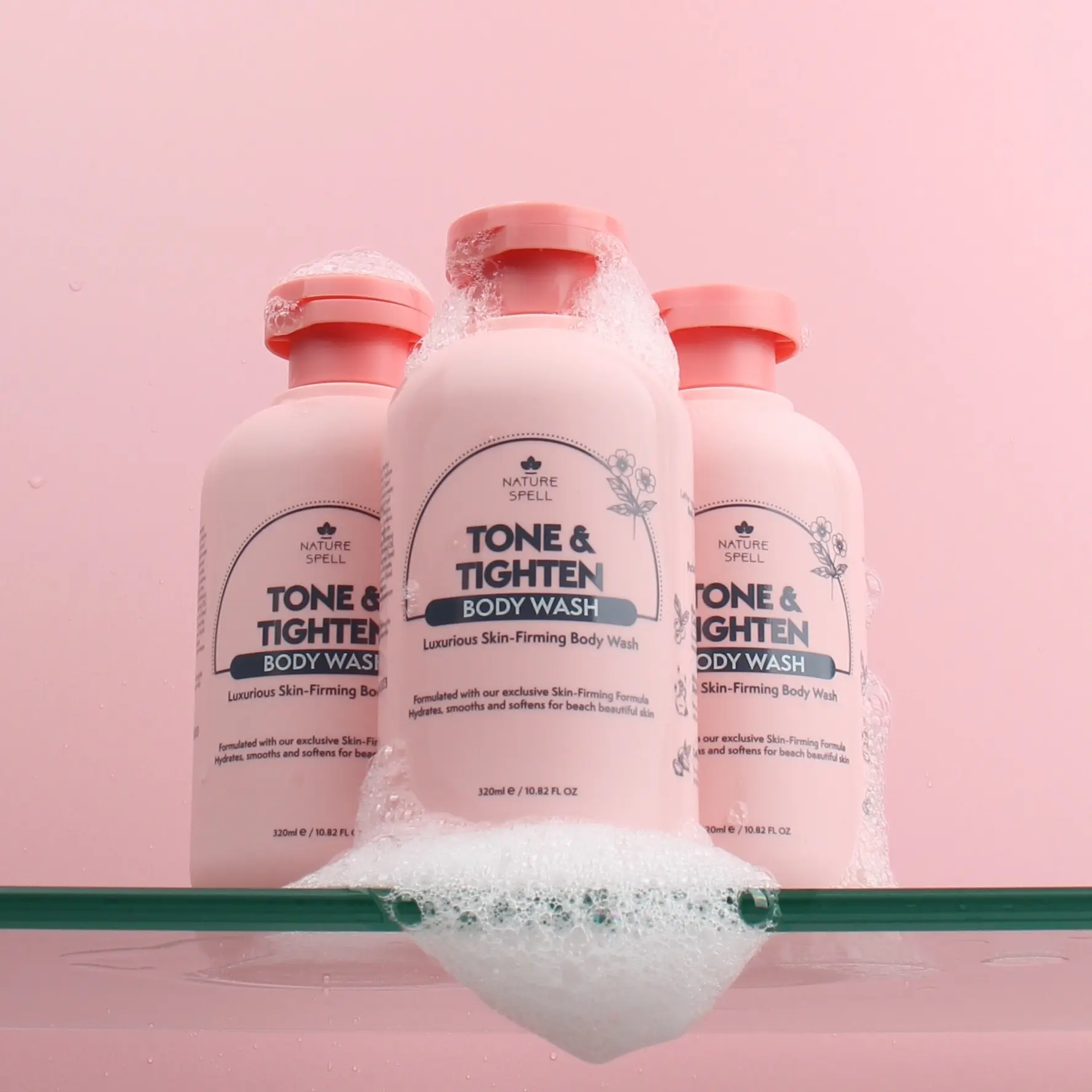 Nature Spell Tone & Tighten Skin-Firming Body Wash with Ginseng Extract, Plant Collagen and Caffeine