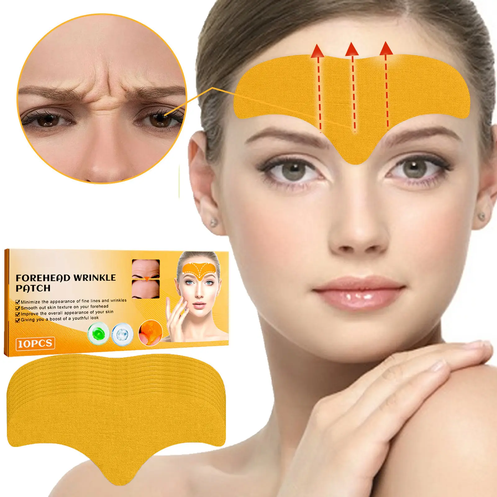 30pcs Collagen Forehead Patches Beauty Products - Wrinkle Smoothing, Anti-Aging Skin Firming, Lifting Treatment, Gentle, Alcohol-Free, Solid, Unscented, Multi-Pack for Adults