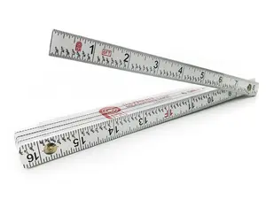 Co. -72 Carpenter's Folding Rule Lightweight Composite Construction Ruler (Folding Yard Stick) with Easy-Read Inch Fractions - 6.5ft / 2m