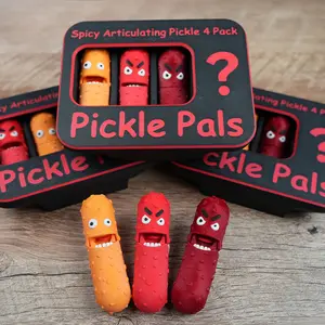 Spicy Pickle Pals Collection - Set of 4 XL Pickle Fidgets (Includes a 4th Mystery Pickle)