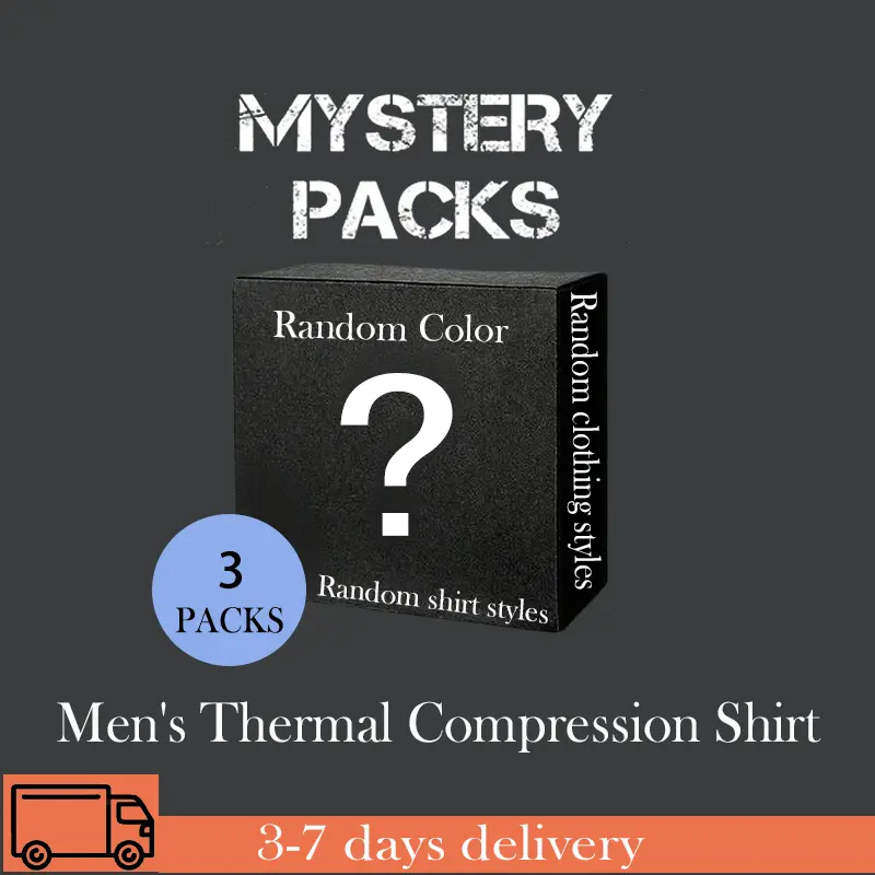 Men's Mystery Boxer Thermal Compression Shirt Fleece Lined Long Sleeve Athletic Base Layer Cold Weather Gear Workout Top Fabric Stretch Undershirt Sports