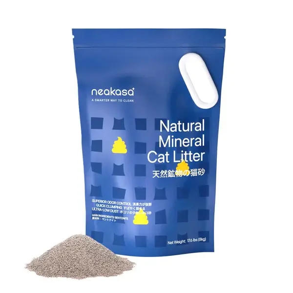 Neakasa Mineral Cat Litter 17.6lbs / 8kg - Natural Ingredients, Quick Clumping, Dust Free & Odor Control & Easy Scooping