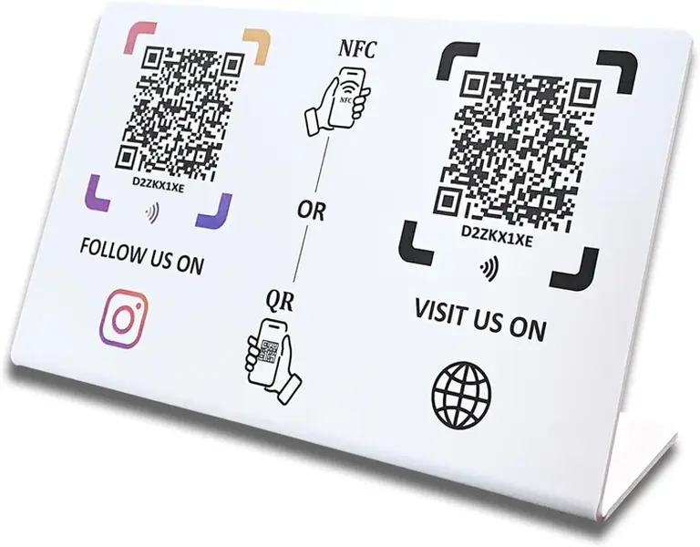 Dual NFC Review & Social Sign – Waterproof PVC – No Monthly Fee