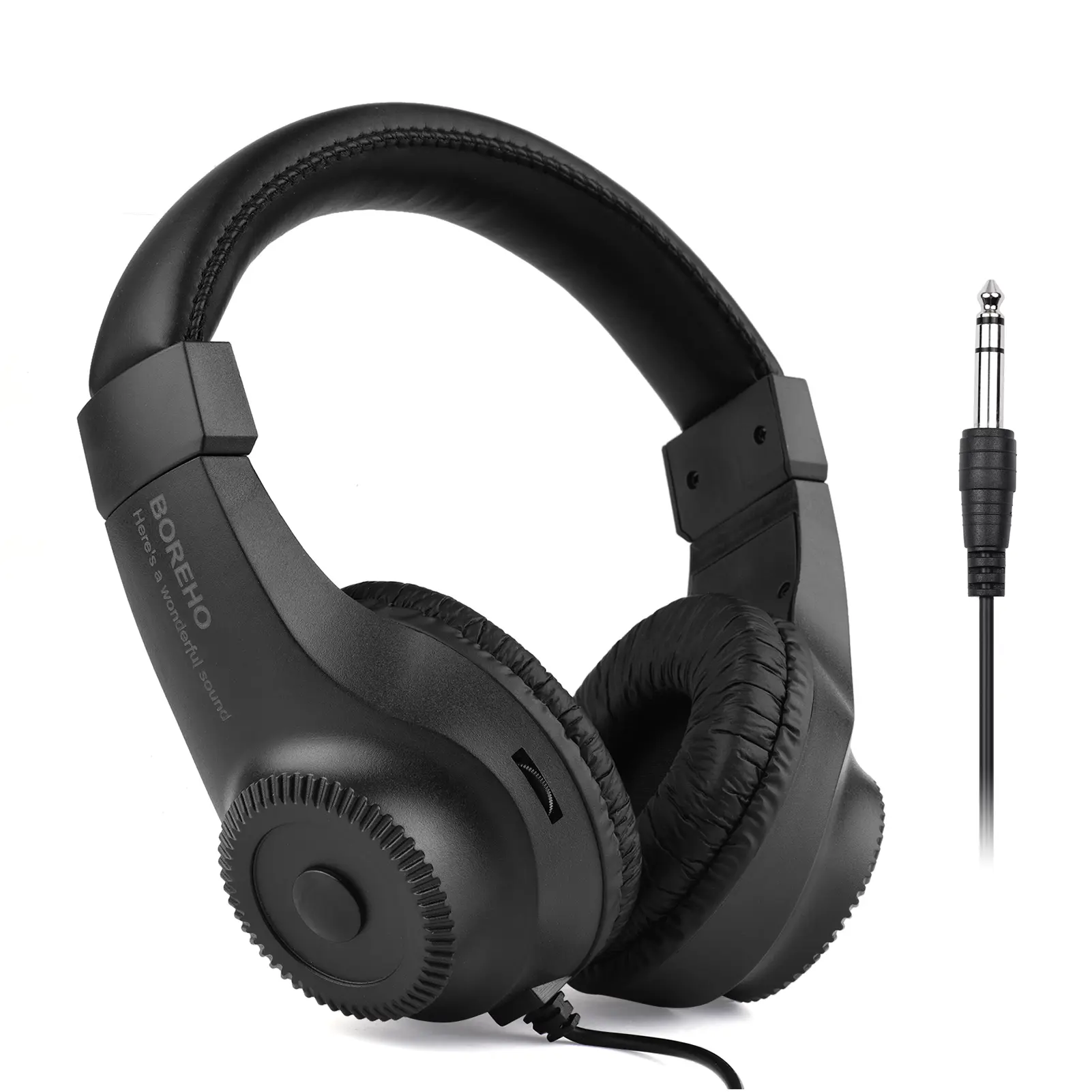 Wired Stereo Monitoring Headphones with Self-Adjusting Headband, 6.5mm Single Plug Audio Headset for Electronic Musical Instruments, Electric Piano