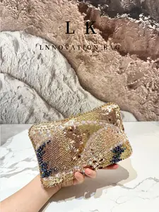 Luxurious Sequin Clutch Bag, Elegant Chain Crossbody Purse, Luxurious Appearance, Perfect for Parties, Weddings, Dance Events, Valentine's Day Gift