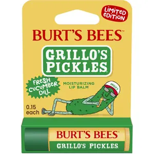 Burt's Bees Grillo's Pickles Moisturizing Lip Balm, Fresh Cucumber Dill Flavor, 0.15 oz