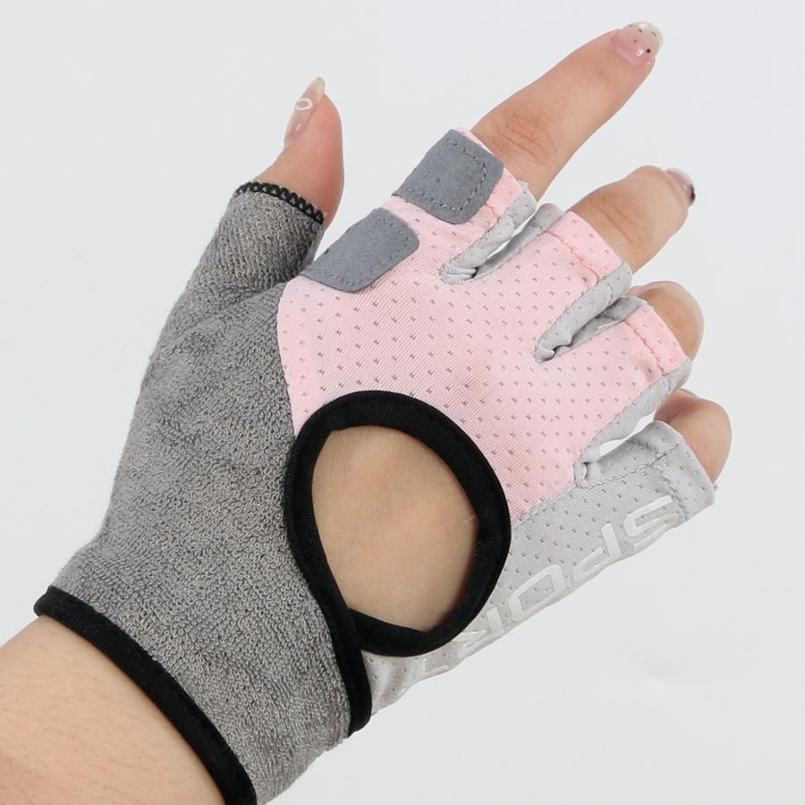 Breathable Half Finger Gym Gloves for Women Men, Anti-Slip Padded Palm Workout Gloves, Fingerless Weight Lifting Gloves for Fitn