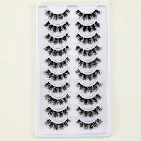 Natural False Eyelashes, 10 Pairs Natural Faux Lashes, Volumized False Eyelashes For Women And Girls Makeup Enhancement, False Eyelash Extensions, False Eyelash Set, Volume Lashes, Fake Eyelashes