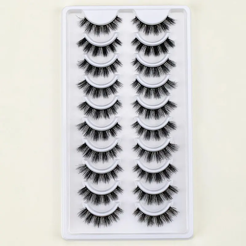 Natural False Eyelashes, 10 Pairs Natural Faux Lashes, Volumized False Eyelashes For Women And Girls Makeup Enhancement, False Eyelash Extensions, False Eyelash Set, Volume Lashes, Fake Eyelashes