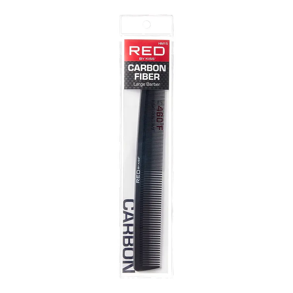 RED by KISS Carbon-Fiber Large Barber Comb RED by KISS Carbon-Fiber Large Barber Comb