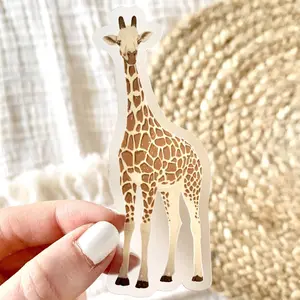 Giraffe Waterproof Vinyl Sticker, 4x1.5"