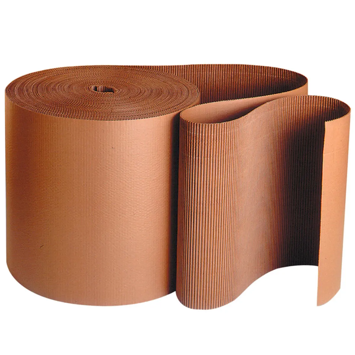 Flexible Single-Face A-Flute Corrugated Roll (B69338, 1/4" Raised Flutes) - 6 in x 250 ft Kraft, Box Packaging, Adhesion, Cushioning, Secure Shipping for Office Stationery, Sided Foam Tape Compatible to Protect Metal & Glass Parts