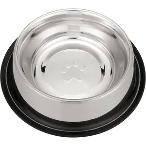 - Stainless Steel No-Skid & Non-Tip  Bowl for  or Water (64 oz, Stainless Steel)