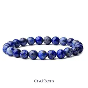Blue Quality Lapis Lazuli Friendship Bracelet 6/8/10/12mm | Crystal Healing Beaded Bracelets for Kids, Men, Women, Couples | Perfect Gift for Daily Wear & Meditation | Christmas Gift Springtok