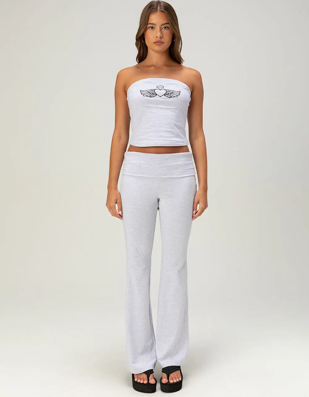 FULL TILT Angel Wing Womens Fold Over Flare Pants