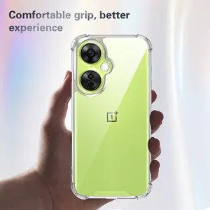 Oneplus Nord N30 Cph2513 Cph2515 Transparent Air Cushion Anti-Drop Silicone Bumper, Acrylic Hard Back Matte Protective Case